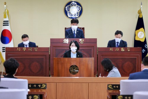 아산시의회 조미경 의원, ‘어린이 놀이시설 및 버스승강장’관련 5분 발언