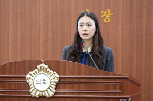 아산시의회 김미영 의원, ‘비싼 장난감 놀이와 스티커 놀이’주제로 5분발..