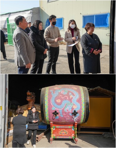 아산시의회 문화환경위원회, 배방읍 구령리 축제 물품 시설 현장 방문